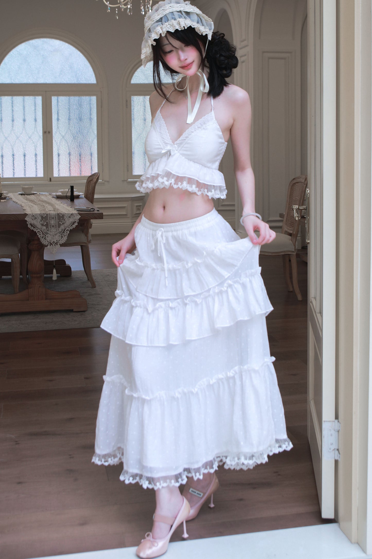 White Resort Maxi Skirt + Top