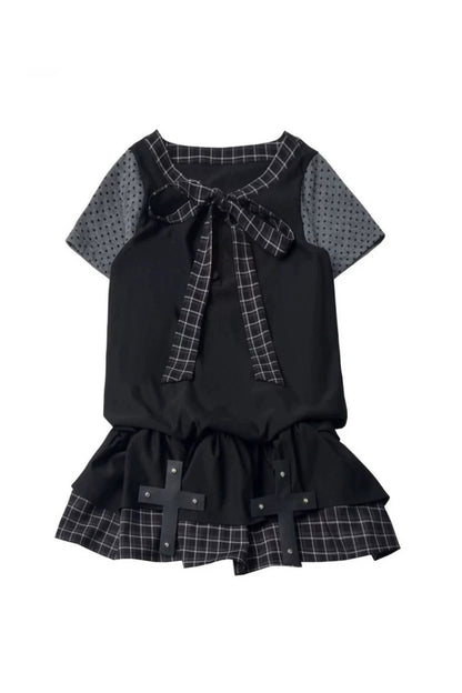 Robe à Carreaux Croisés + Haut + Jupe