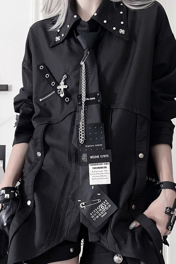 Fashion-Forward Long-Sleeve Shirt + Necktie