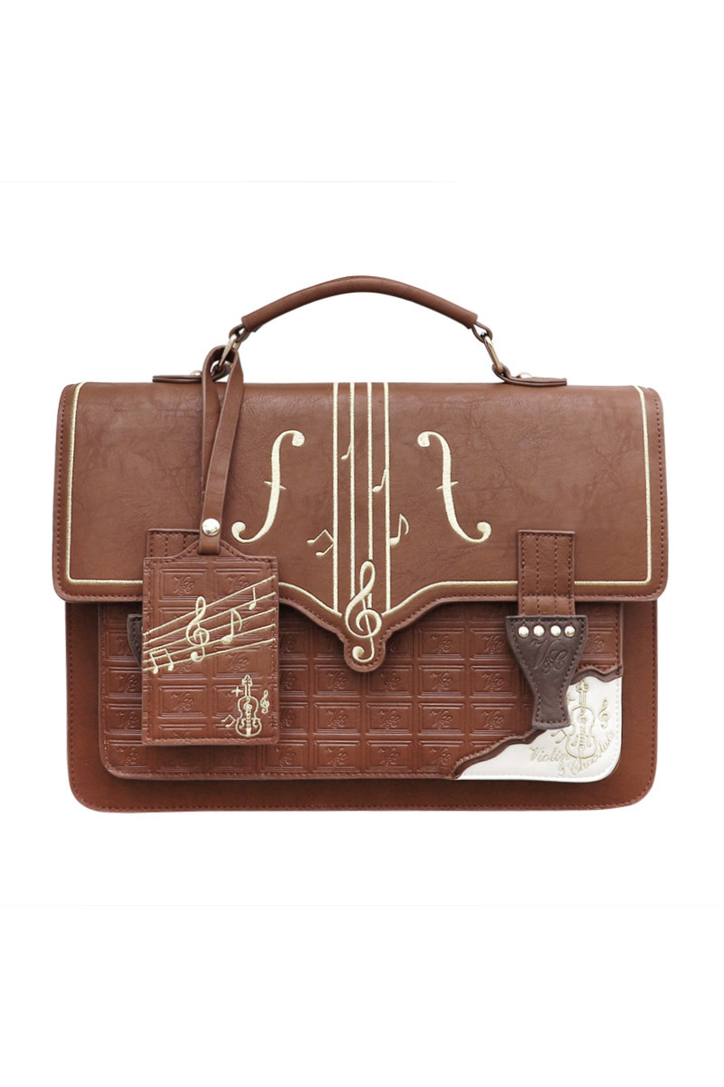 Chocolate Embroidered School Bag