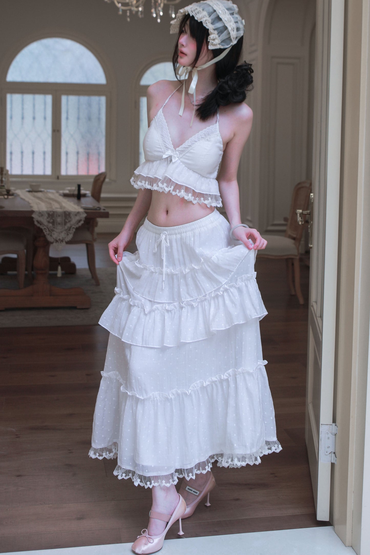 White Resort Maxi Skirt + Top