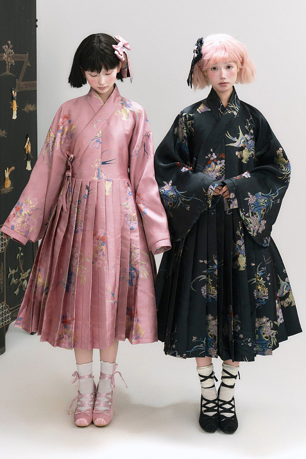 Floral Hanfu Puffy Dress Set