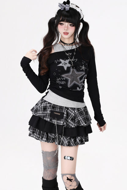 Star-Musik-Off-Shoulder-Oberteil