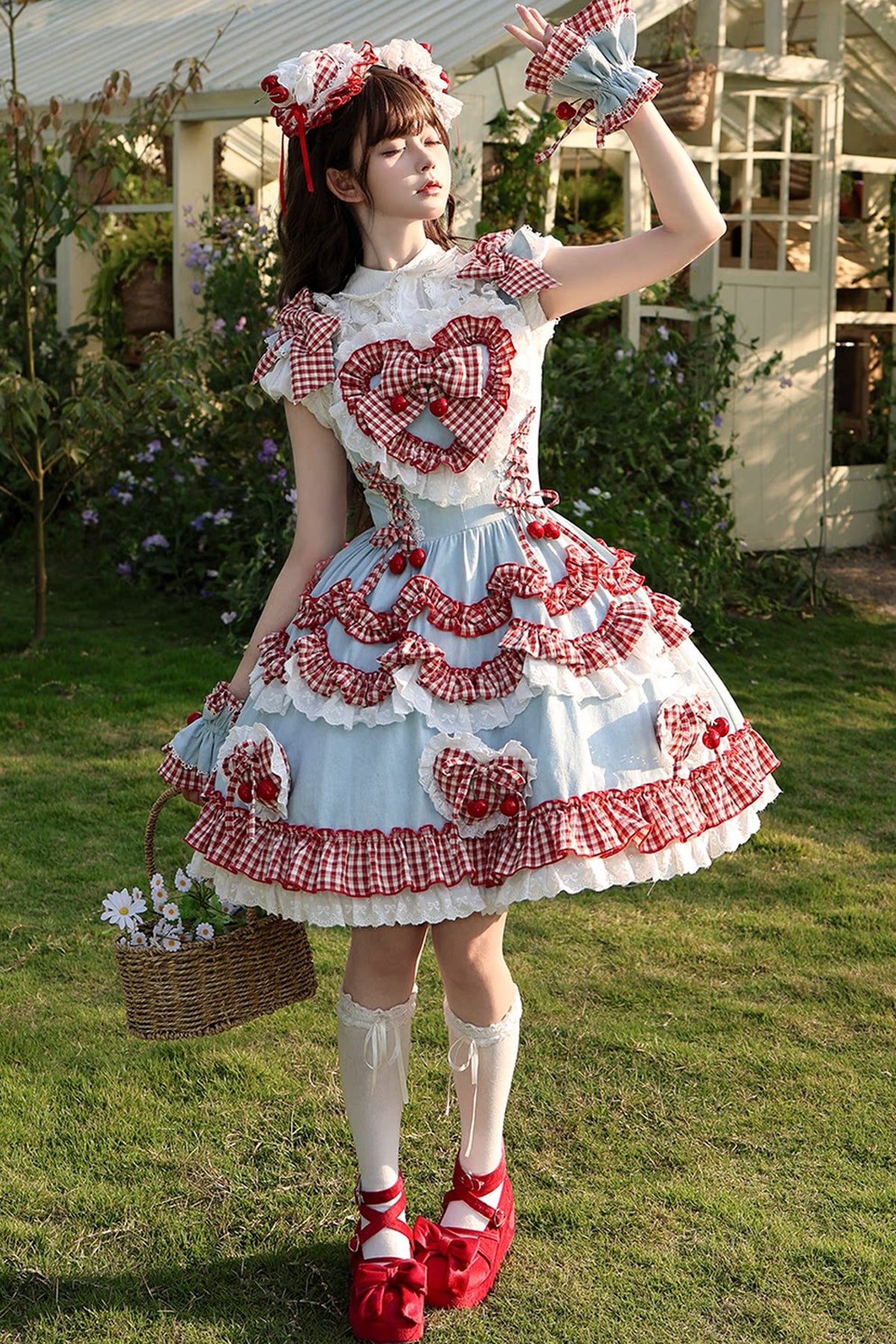 Red Check Cherry JSK Sundress
