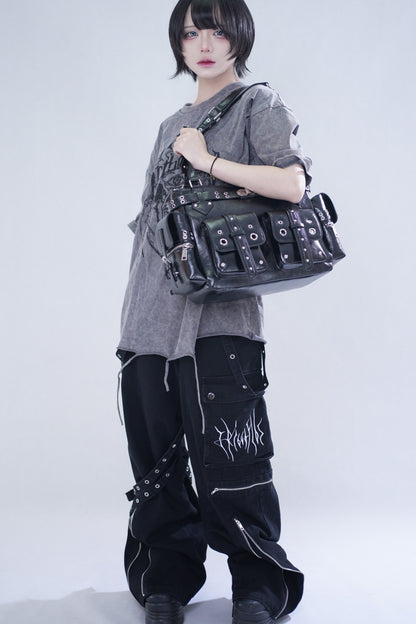 2-Way Multi-Pocket Crossbody Bag With Detachable Strap