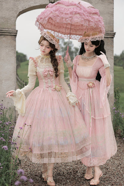 Ölgemälde-Lolita-JSK-Set mit hoher Taille