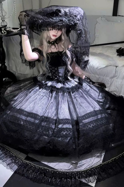 Misty Grape Garden Lolita Cami and Skirt Set-Up