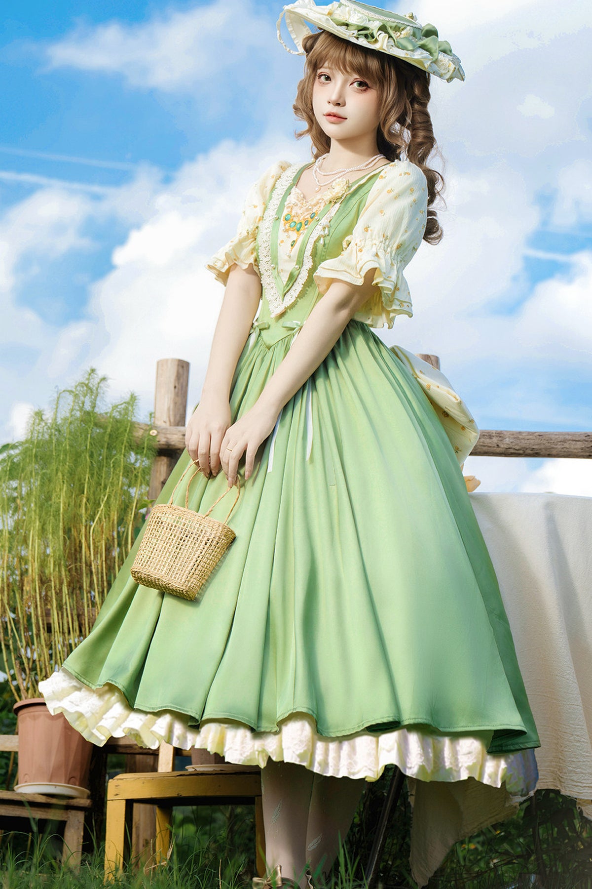 Langes Lolita-Kleid „Frühlingslied“