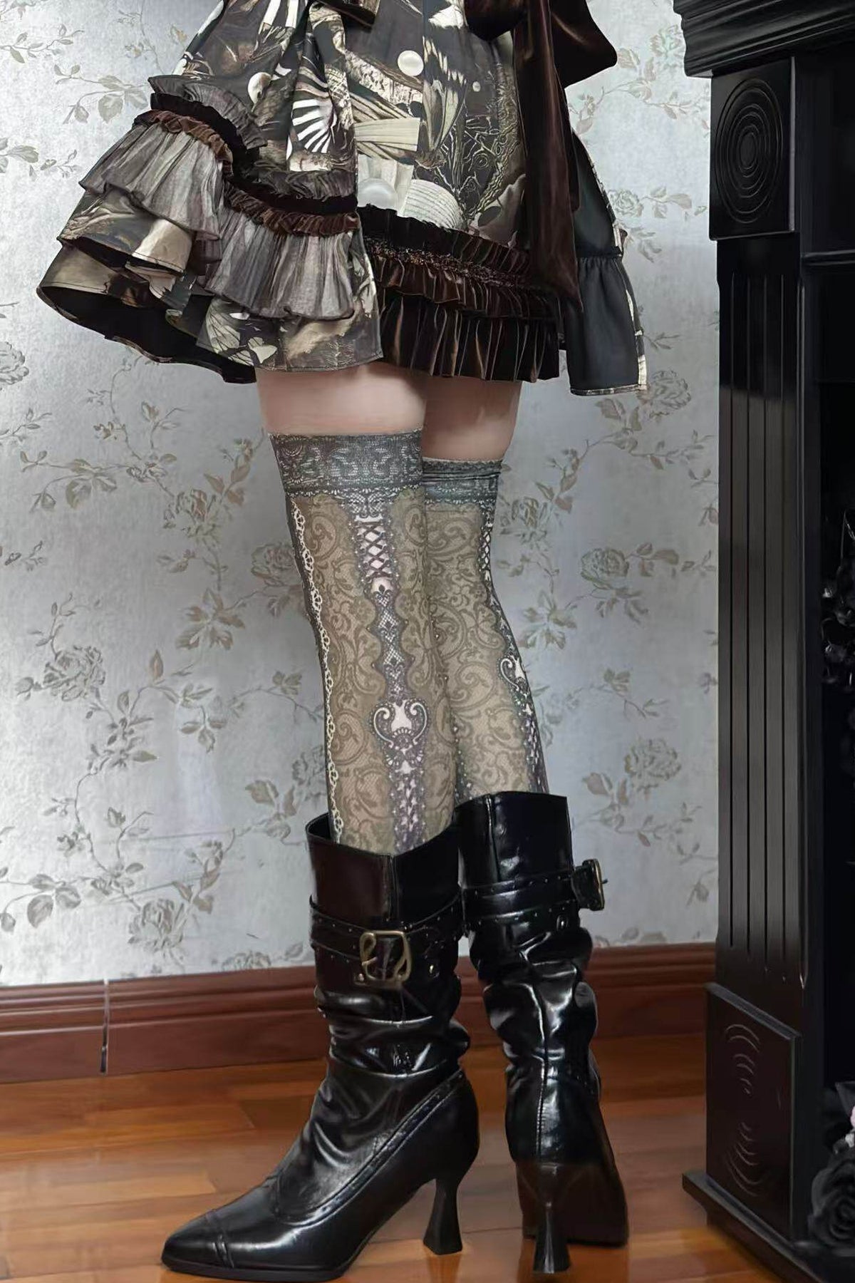 Pointed Toe High Heel Stacked Boots