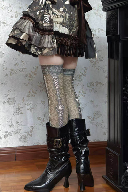 Pointed Toe High Heel Stacked Boots