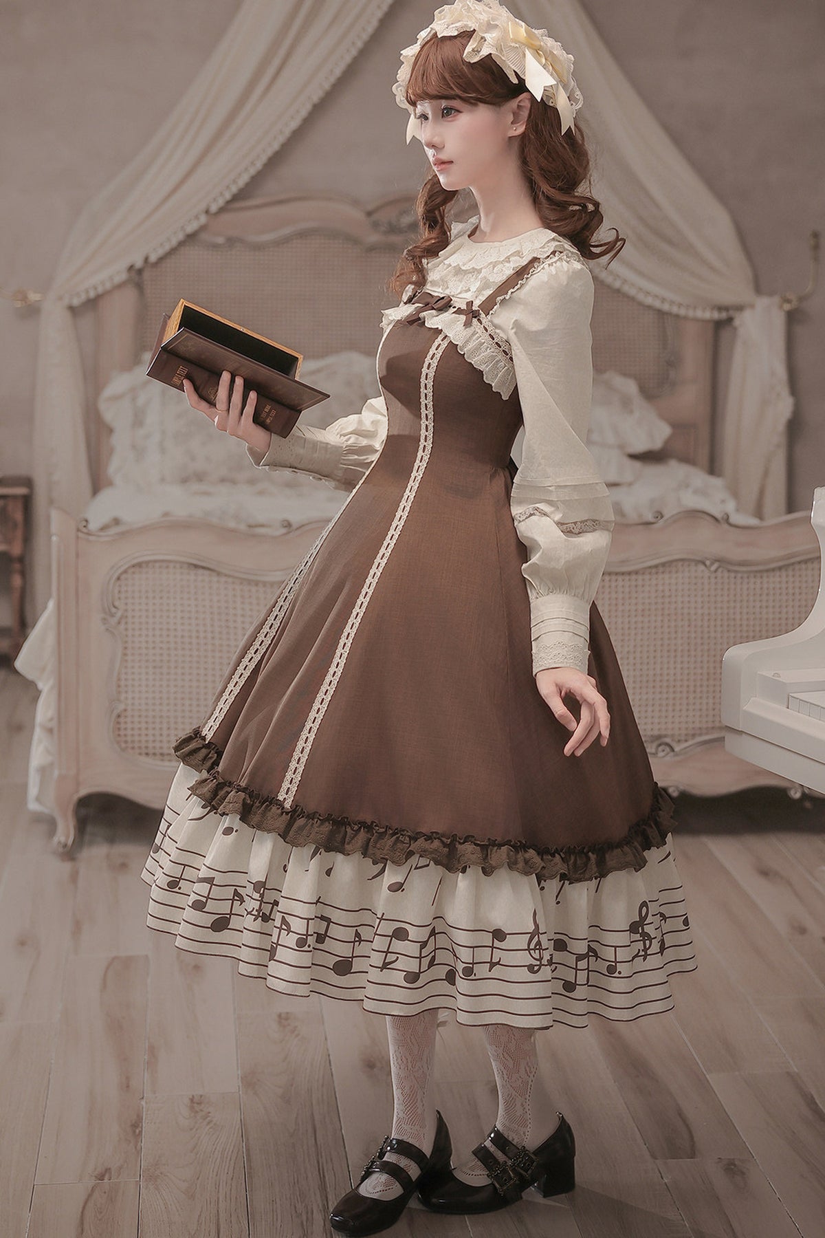 Bedrucktes Rüschenkleid- und Hemd-Set