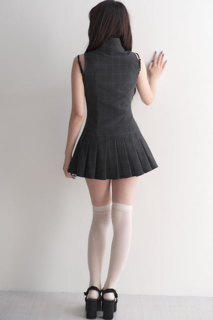 ダブルボタン量産型ミニワンピース＋パンツ