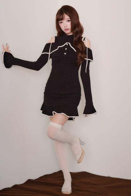 Set con abito gilet in maglia e top