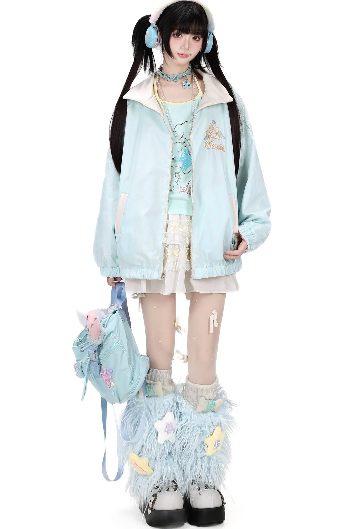 Reversible Cat Polka Dot Suede Jacket