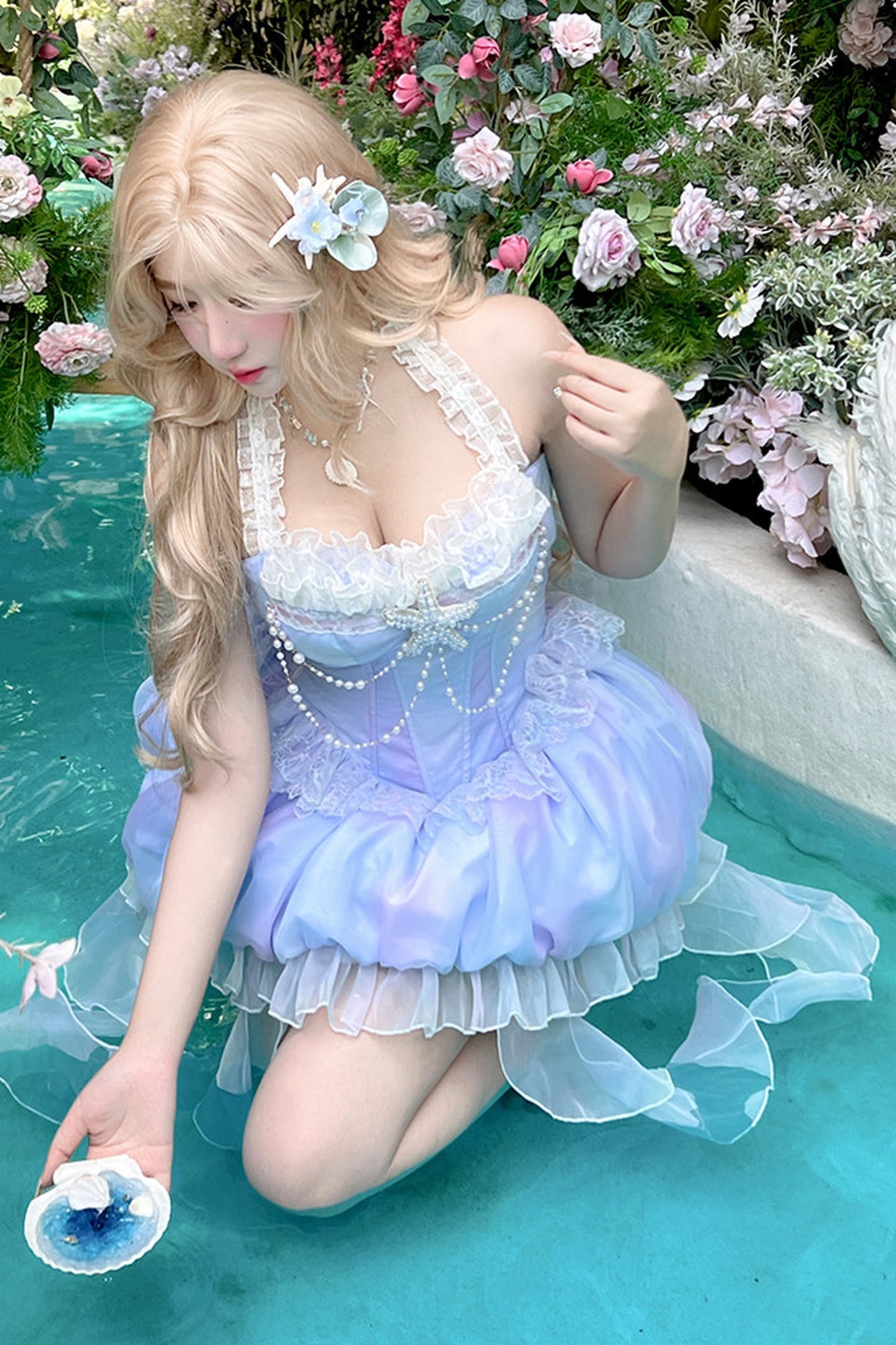 Shell Ribbon Bubble Mermaid Lolita Dress