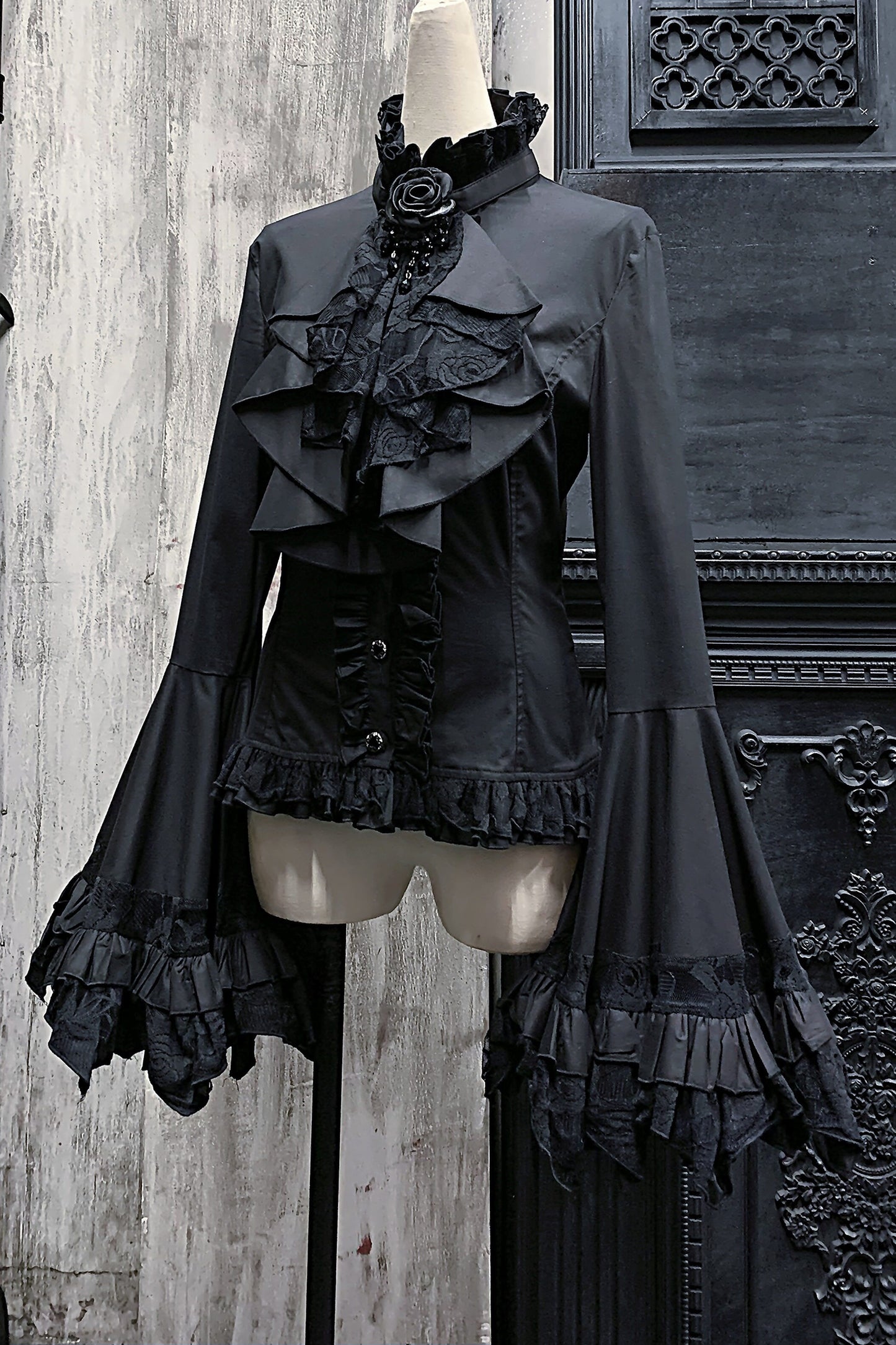 Gothic Flared Princess Sleeve Blouse