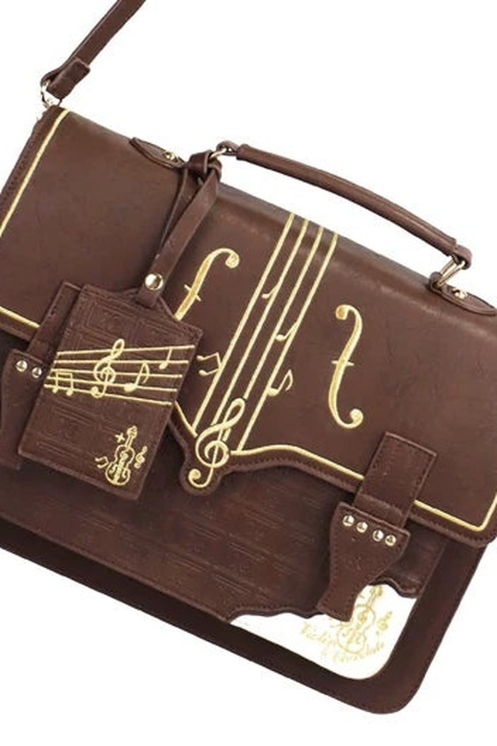 Chocolate Embroidered School Bag
