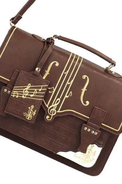 Chocolate Embroidered School Bag