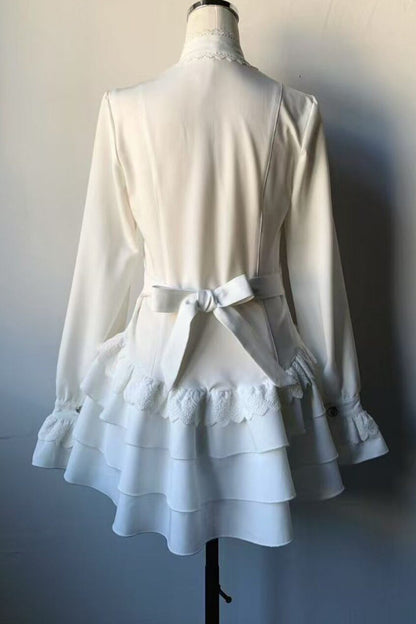 Moonlit Lace White Gothic Dress