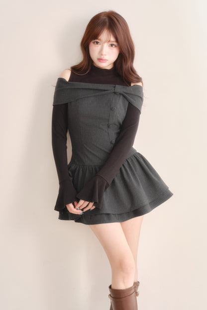 Long Sleeve Knitted Striped Dress