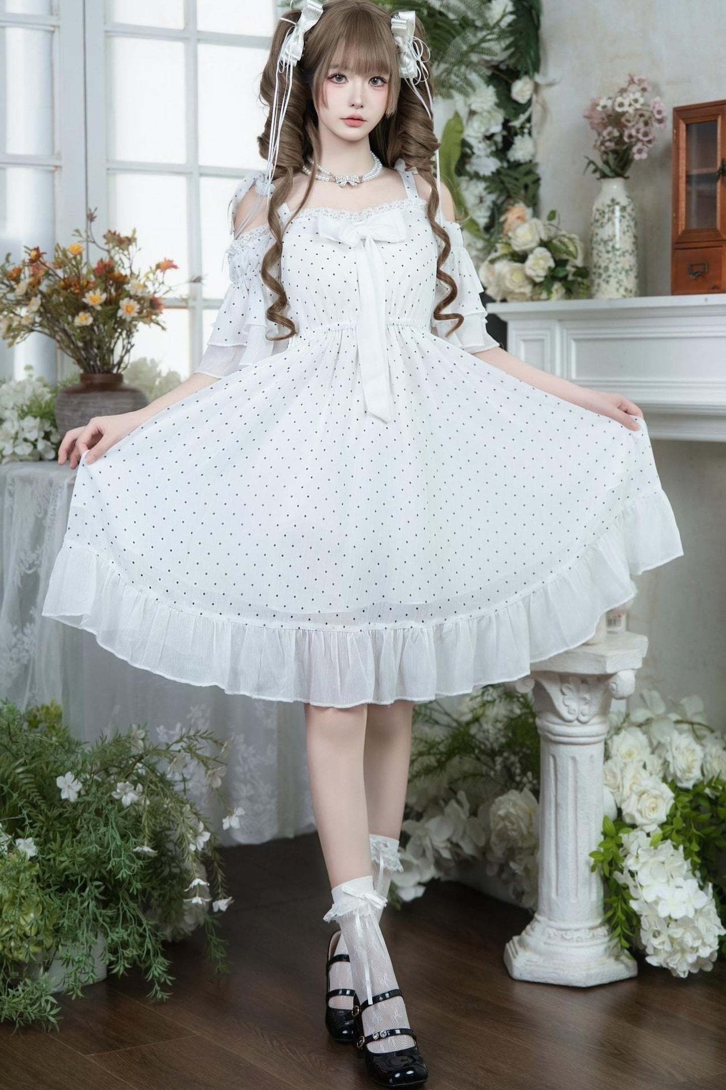 Iris Polka Dot Lace Dress
