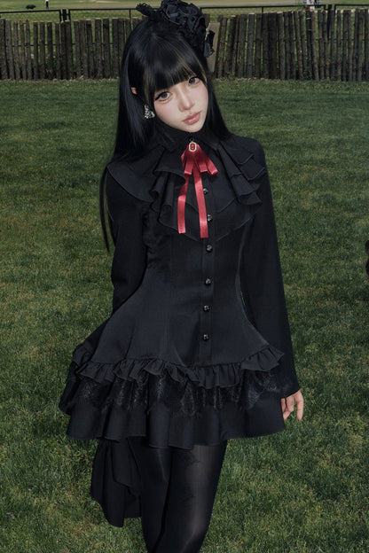 Gothic Ten-Piece Cut Lace Dress