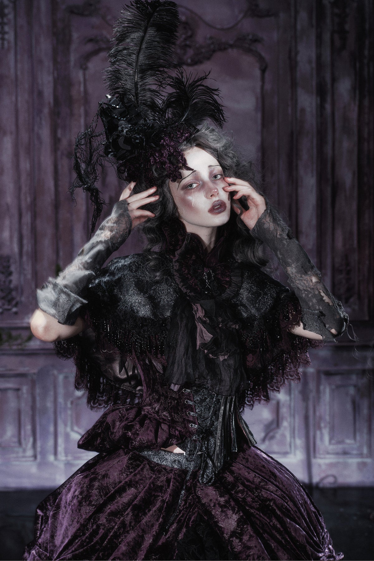 Dunkler viktorianischer Gothic-Umhang