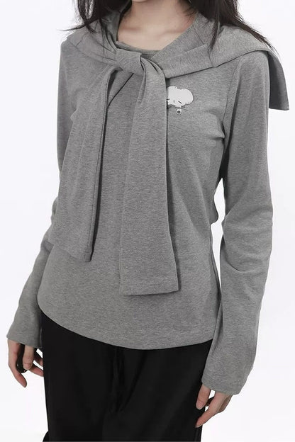 Three-Color Shawl Long-Sleeve
