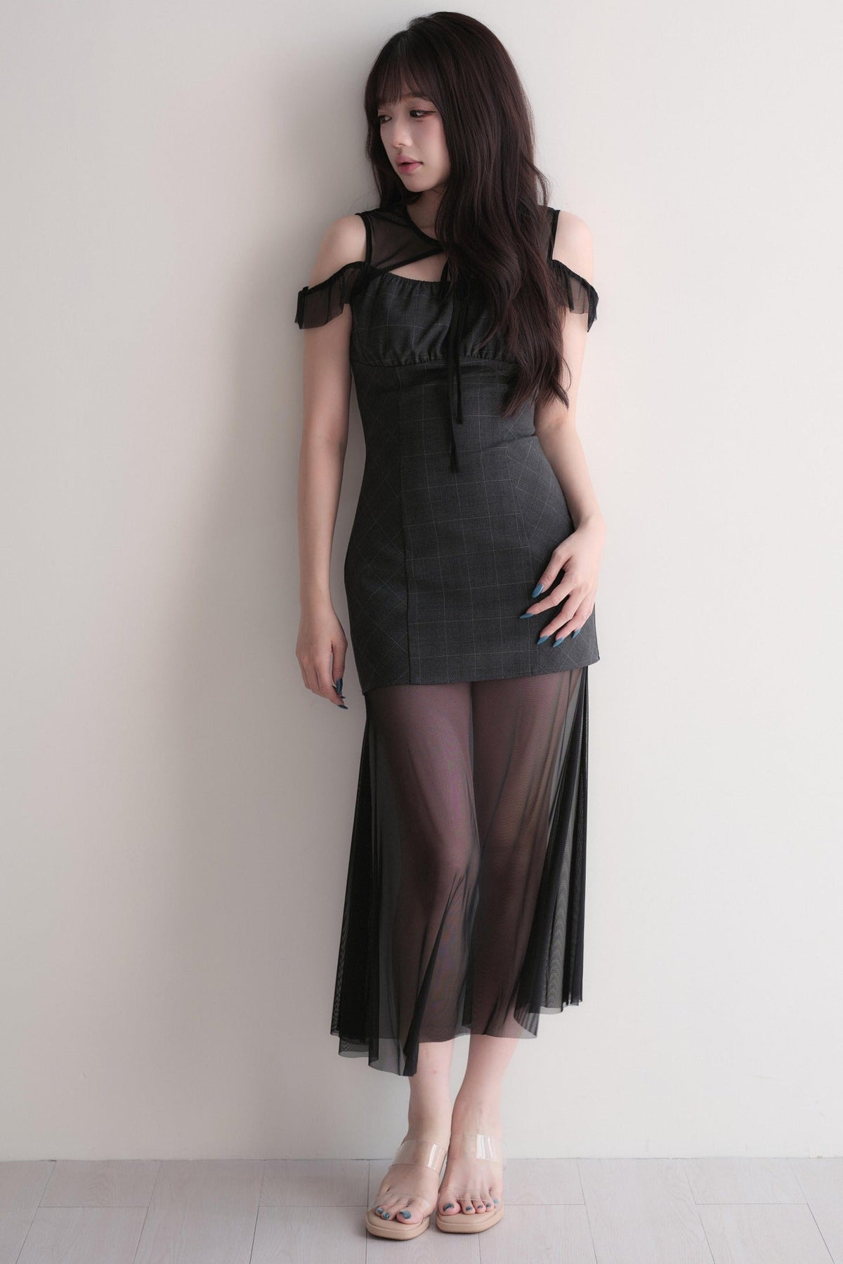 Elegant Sheer Layered Maxi Dress