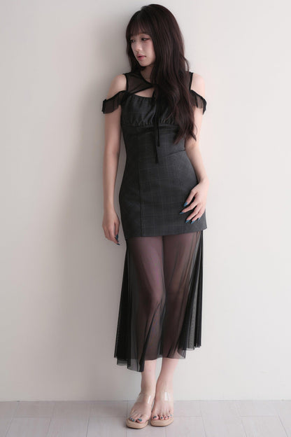 Elegant Sheer Layered Maxi Dress