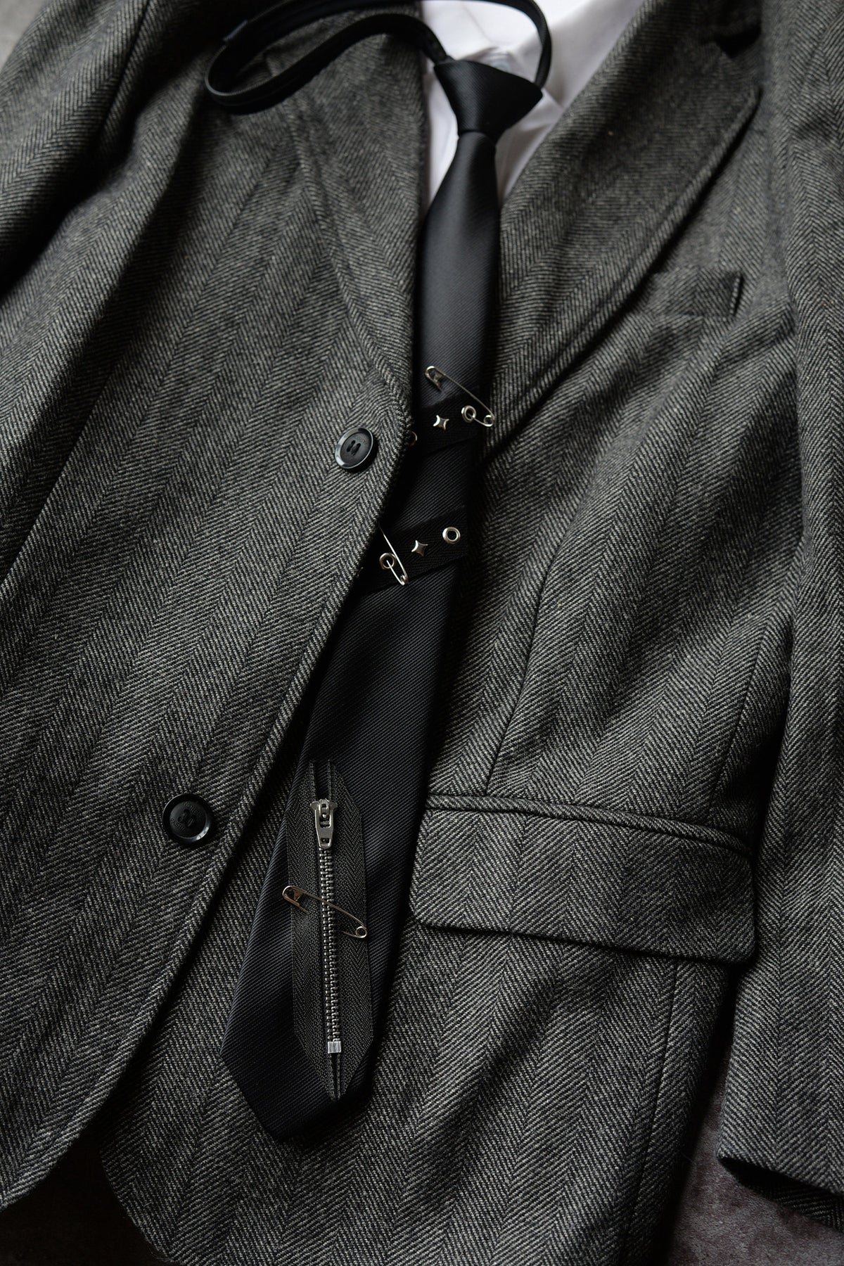 Zipper Decorative Necktie