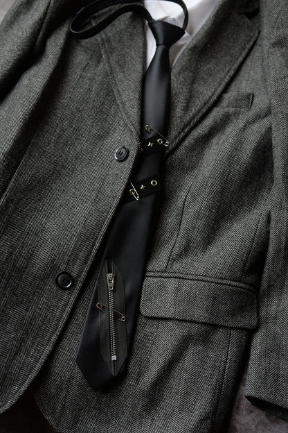 Zipper Decorative Necktie