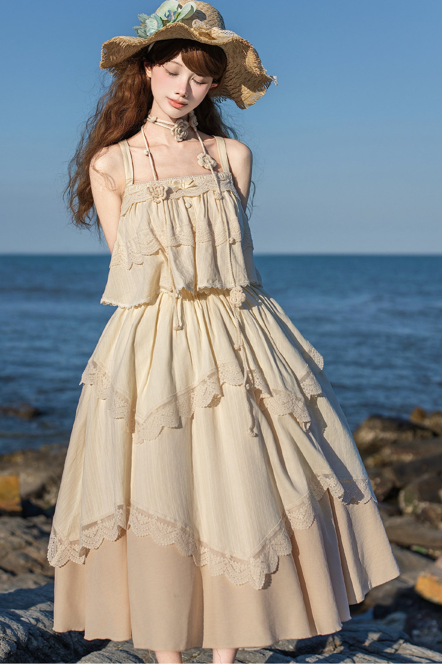 Twin Camisole And Irregular Hem Skirt Set-Up