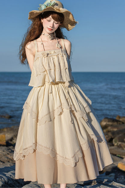 Twin Camisole And Irregular Hem Skirt Set-Up