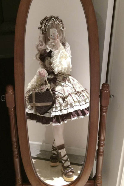 Vintage Floral Elegant Lolita Dress Set-Up