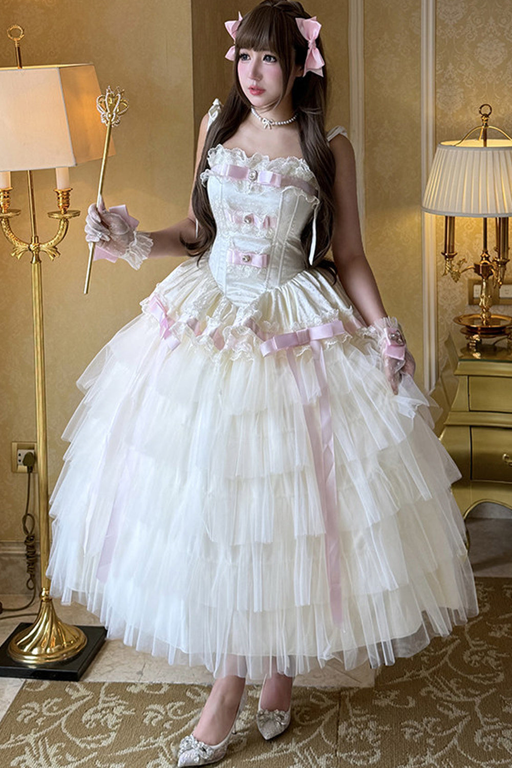 Elegant Ribbon Princess Long Dress