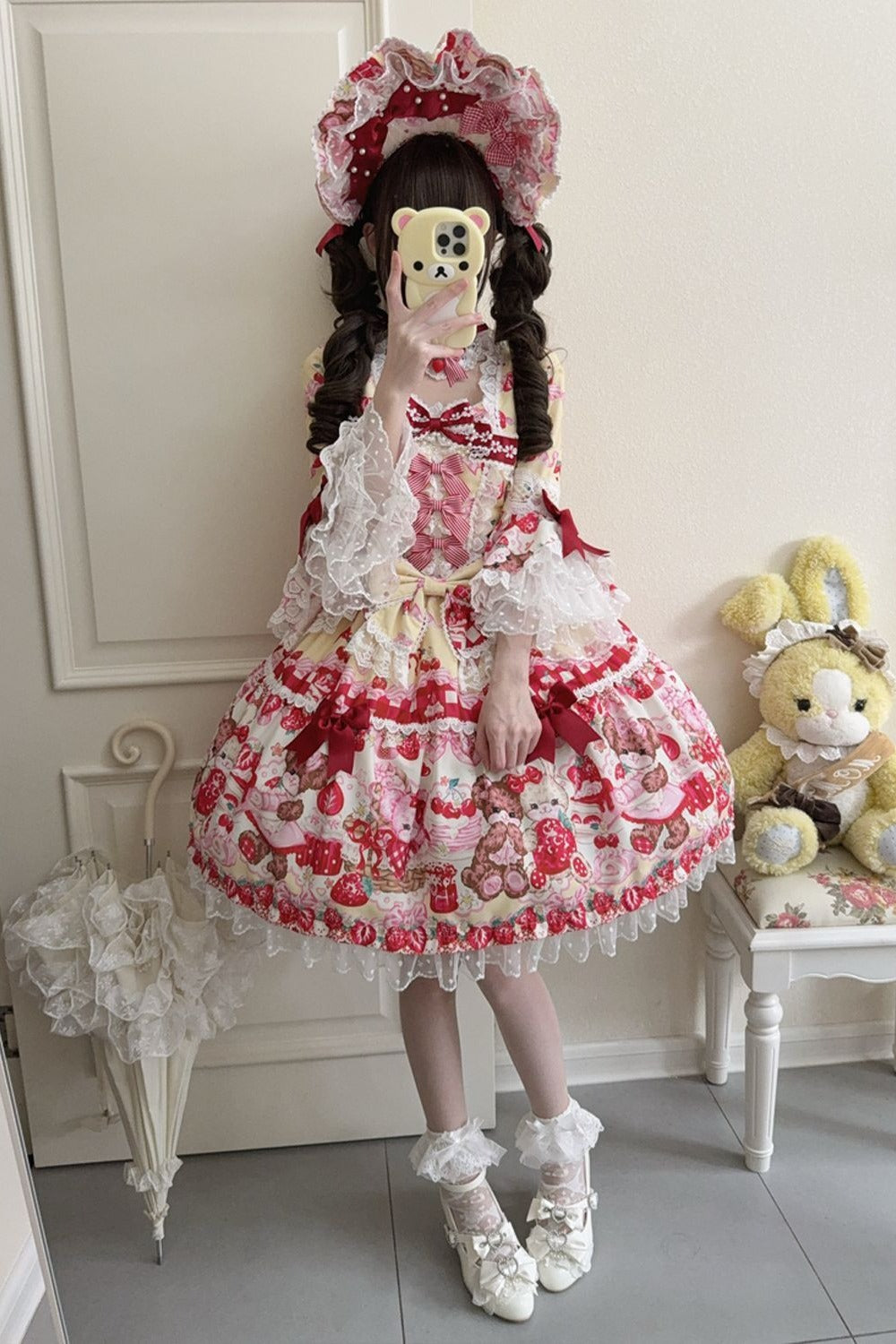 Berry Rabbit Bear Long Sleeve Dress