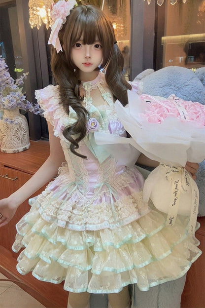 [Pre-order] Rose Ribbon Fairy Princess Dress + Accessories