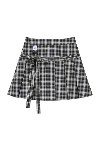 Kitten Check School Top and Skirt Set-Up