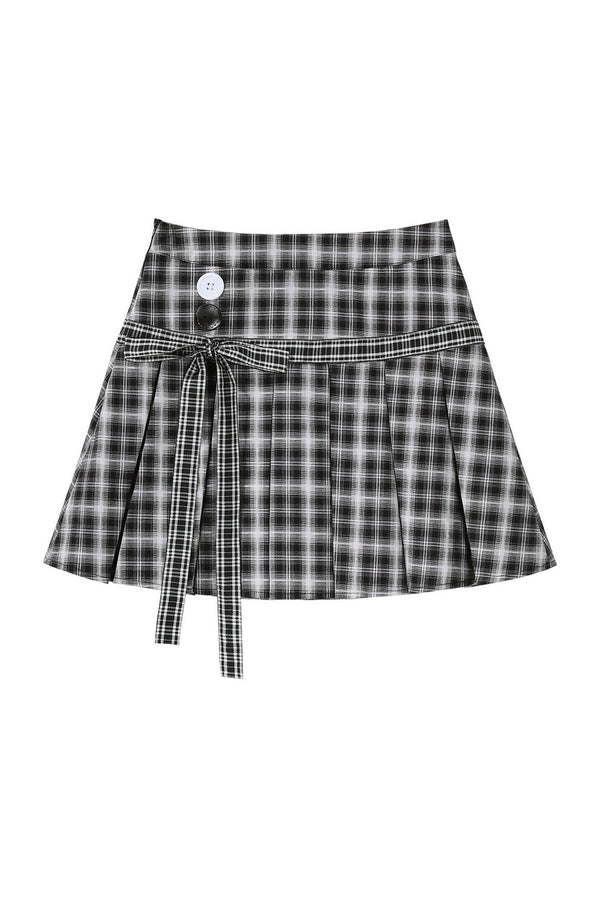 Kitten Check School Top and Skirt Set-Up