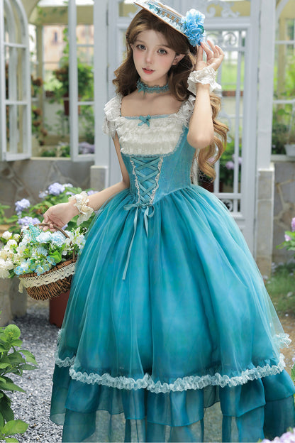 Water Lily Floral Long Dress