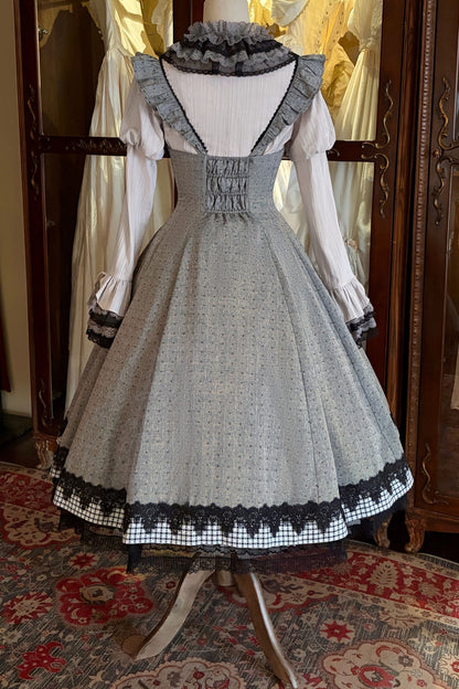 Ruffle Collar Shirt and Dress Set-Up