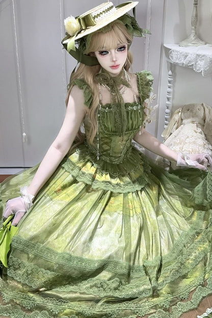 Misty Grape Garden Lolita Cami and Skirt Set-Up