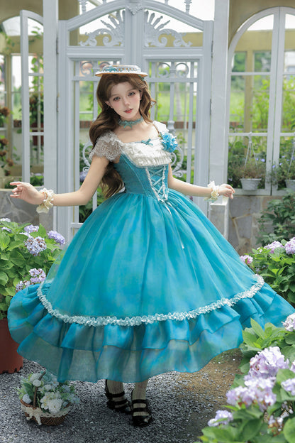 Water Lily Floral Long Dress