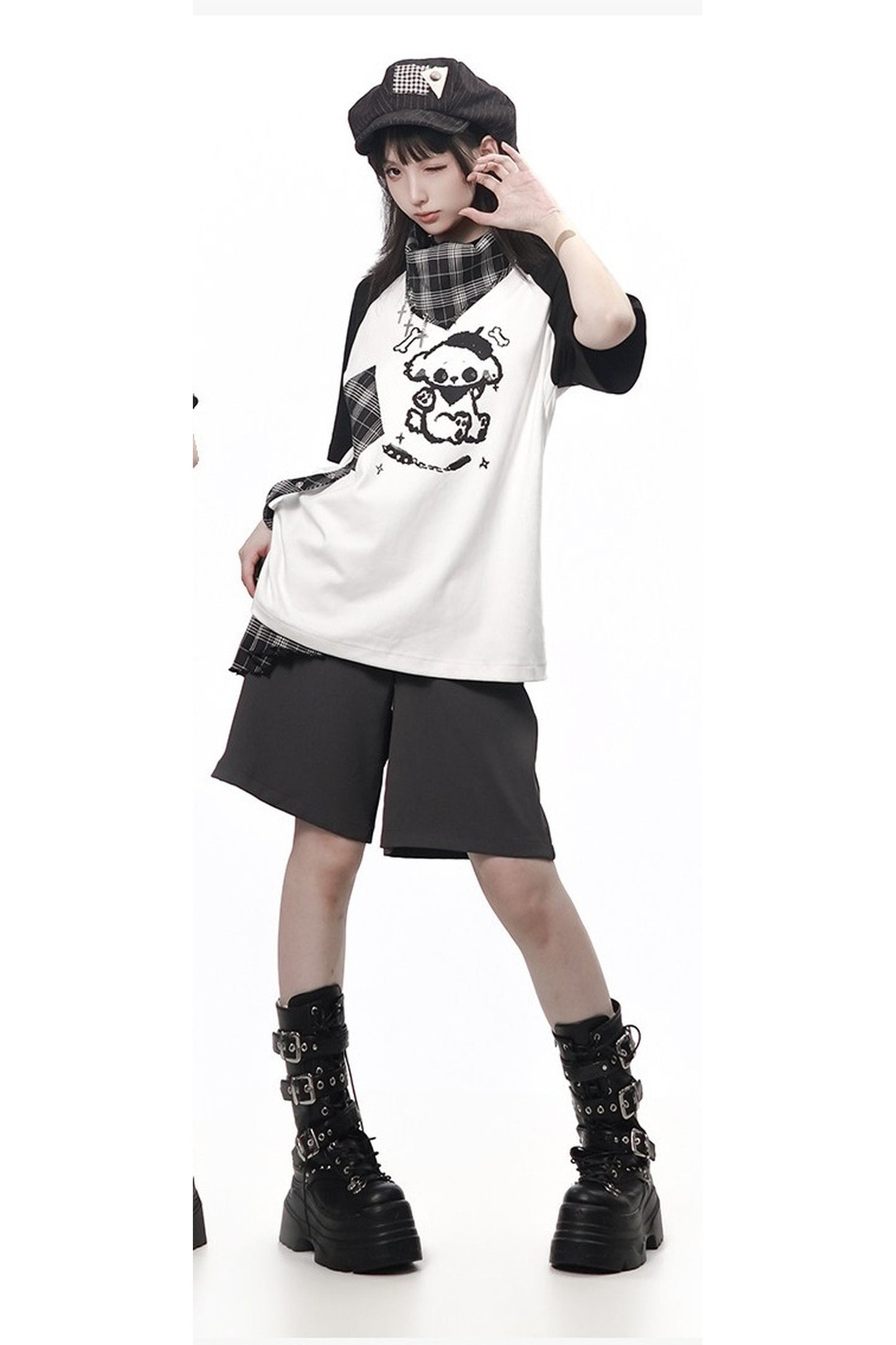 Rebellischer Akkord Raglan-Schal-Kurzarm-Hosen-Set
