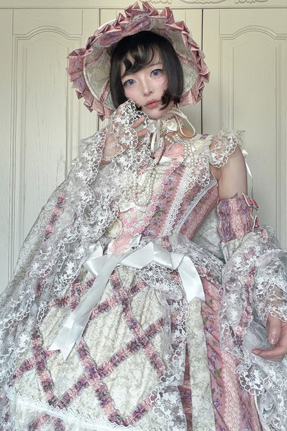Detachable Sleeve Floral Lolita Dress Set