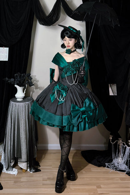 Dark Green Rose Lolita Dress