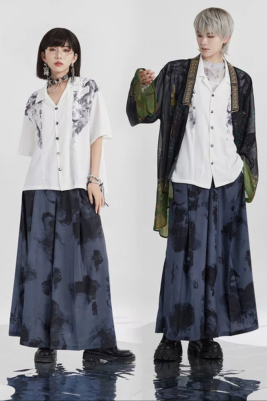 Dragon Shadow Wide-Leg Pants