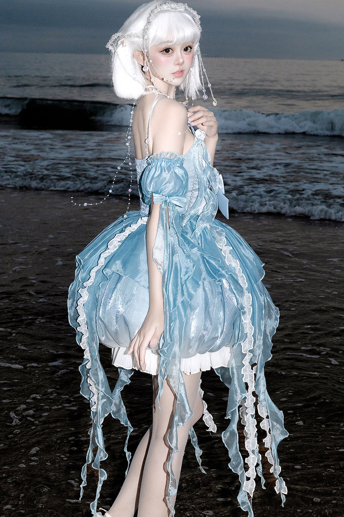 Fantasy Jellyfish Suspender Dress With Sleeves Set