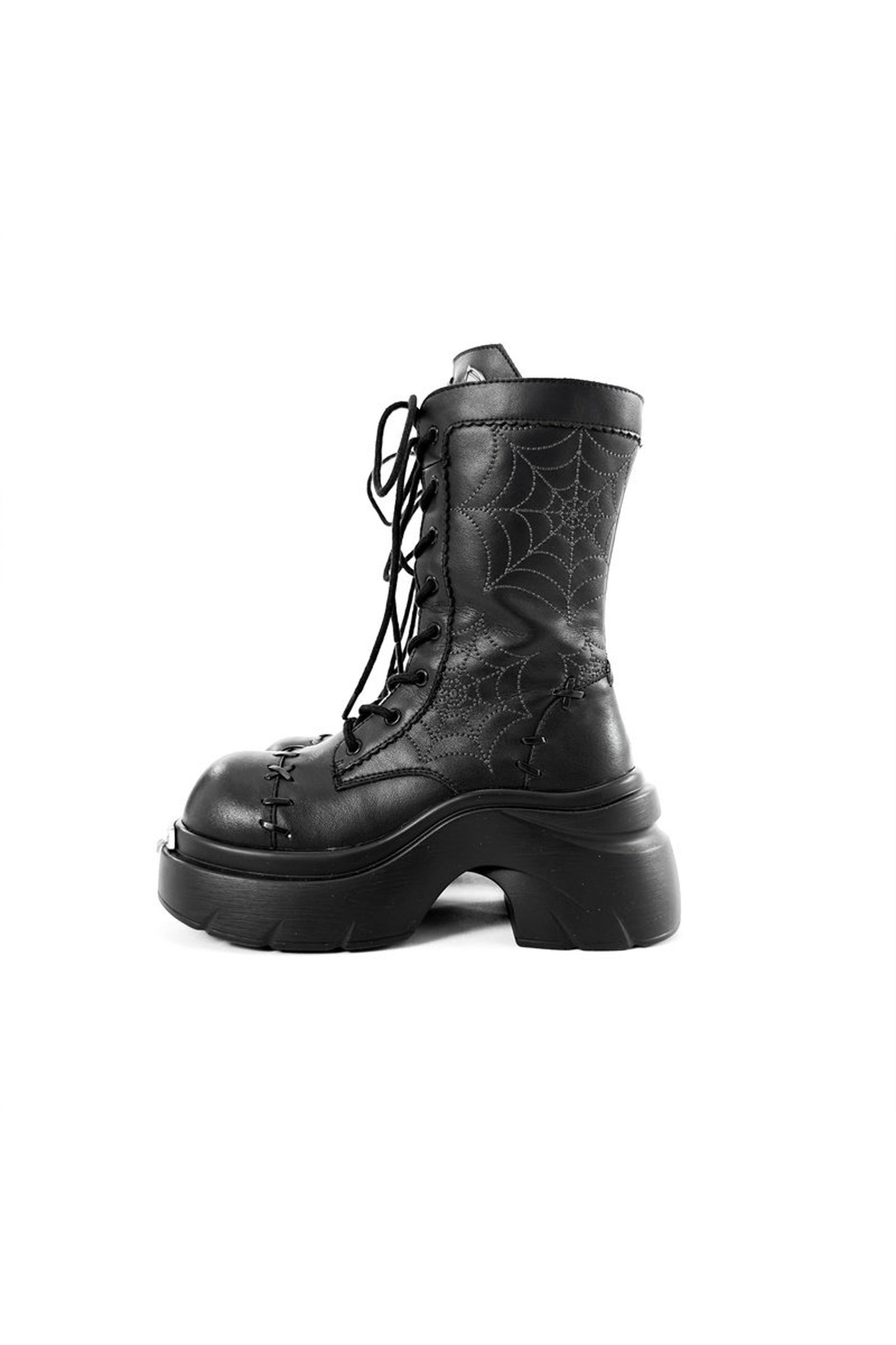 Spider Web Bat Nameplate Platform Boots